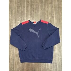 Puma WarmCell Sweater Pullover L Heather Blue Mens Lifestyle Crew Neck